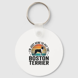 Boston Terrier Vintage Haustierliebhaber-Shirt-Des Schlüsselanhänger