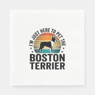 Boston Terrier Vintage Haustierliebhaber-Shirt Des Serviette