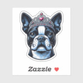 Boston Terrier Vinyl Sticker - Königin (Blatt)