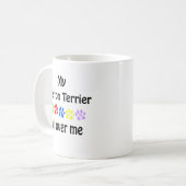 Boston Terrier Walks Design Kaffeetasse (Vorderseite Links)
