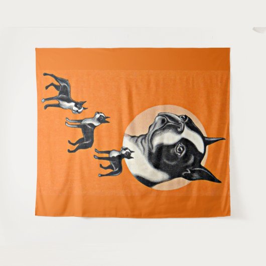 Boston Terrier Wandteppich (Vorderseite (Horizontal))