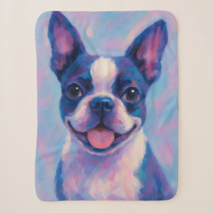 Boston Terrier Warm Sherpa Blanket Sherpadecke