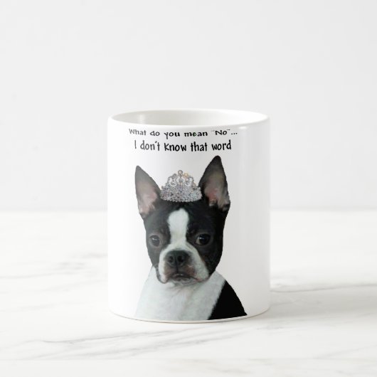 Boston Terrier:  Was tun Sie gemein "nein"? Kaffeetasse (Mittel)