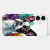 Boston Terrier Watercolor Art Case-Mate iPhone Hülle (Rückseite (Horizontal))