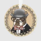 Boston Terrier Wearing Glasses Ornament (Vorderseite)