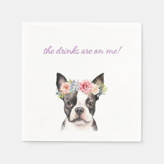 Boston Terrier Wedding Napkin Serviette