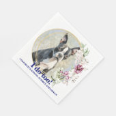 Boston Terrier Wedding Napkins mit Hogs Foto Serviette (Ecke)