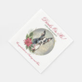 Boston Terrier Wedding Napkins mit Hogs Foto Serviette (Ecke)