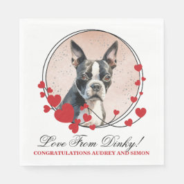 Boston Terrier Wedding Napkins mit Hogs Foto Serviette