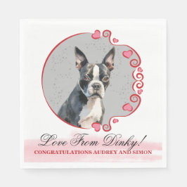 Boston Terrier Wedding Napkins mit Hogs Foto Serviette