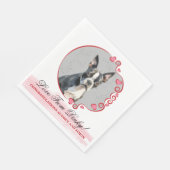 Boston Terrier Wedding Napkins mit Hogs Foto Serviette (Ecke)