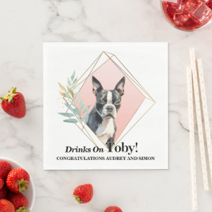 Boston Terrier Wedding Napkins mit Hogs Foto Serviette