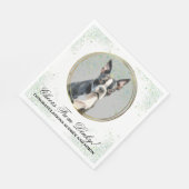Boston Terrier Wedding Napkins mit Hogs Foto Serviette (Ecke)