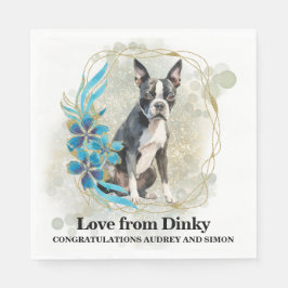 Boston Terrier Wedding Napkins mit Hogs Foto Serviette