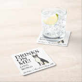 Boston Terrier Wedding Rechteckiger Pappuntersetzer (Vor Ort)