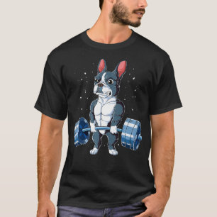 Boston Terrier Weightlift Funny Deadlift Men T-Shirt