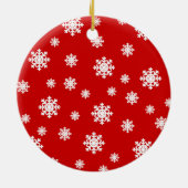 Boston Terrier Weihnachten 2 Cartoon Schneeflocken Keramik Ornament (Hinten)