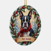 Boston Terrier Weihnachten Keramik Ornament (Rechts)