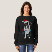 Boston Terrier Weihnachtsbeleuchtung Xmas Dog Lov Sweatshirt (Vorne ganz)