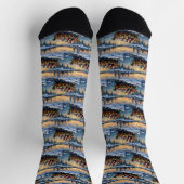 Boston Terrier Weihnachtsboot Urlaub Socken (Oben)