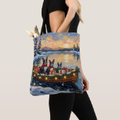 Boston Terrier Weihnachtsboot Urlaub Tasche (Von Nahem)