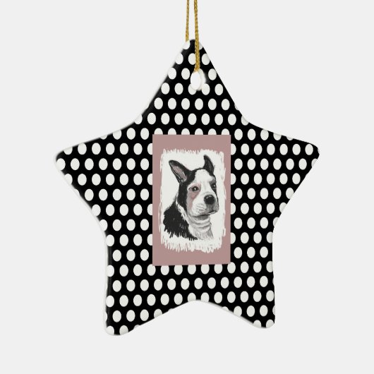 Boston Terrier Weihnachtsdekoration Keramik Ornament (Rechts)