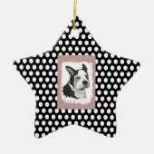 Boston Terrier Weihnachtsdekoration Keramik Ornament (Vorne)
