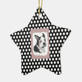 Boston Terrier Weihnachtsdekoration Keramik Ornament (Links)