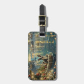 Boston Terrier Weihnachtsfeiertage Gepäckanhänger (Vorderseite vertikal)