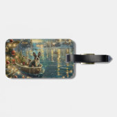 Boston Terrier Weihnachtsfeiertage Gepäckanhänger (Rückseite horizontal)