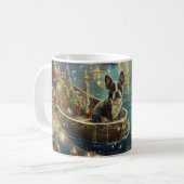 Boston Terrier Weihnachtsfeiertage Kaffeetasse (Vorderseite Links)
