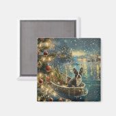 Boston Terrier Weihnachtsfeiertage Magnet (Vorderseite/Rückseite)