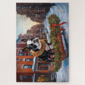 Boston Terrier Weihnachtsfeiertage Puzzle (Vertikal)