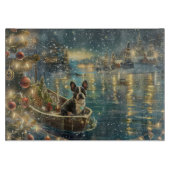 Boston Terrier Weihnachtsfeiertage Schneidebrett (Vorderseite)