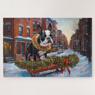 Boston Terrier Weihnachtsfest Saison Puzzle