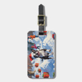 Boston Terrier Weihnachtsfest Schneeszene Gepäckanhänger (Vorderseite vertikal)