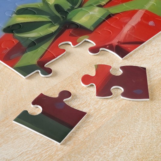 Boston Terrier Weihnachtsfest Schneeszene Puzzle (Seite)