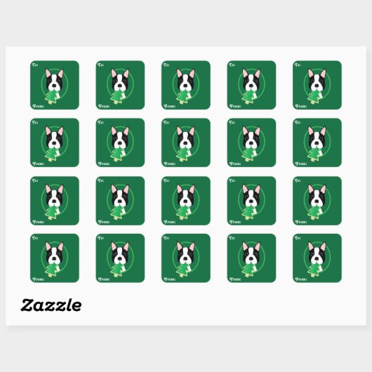 Boston Terrier Weihnachtsgeschenke Stickers (Blatt)