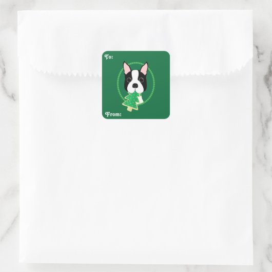 Boston Terrier Weihnachtsgeschenke Stickers (Tasche)