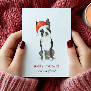 Boston Terrier Weihnachtskarte Feiertagskarte