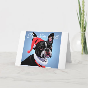 Boston Terrier Weihnachtskarte Feiertagskarte
