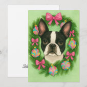 Boston Terrier Weihnachtskarte Feiertagskarte (Vorne/Hinten)