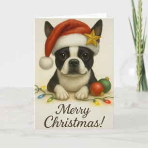Boston Terrier Weihnachtskarte Karte