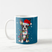 Boston Terrier Weihnachtsmann Santa Hut Kaffeetasse (Links)