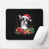 Boston Terrier Weihnachtsmannmütze Funny Christmas Mousepad (Mit Mouse)