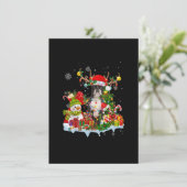 Boston Terrier Weihnachtsmannmütze Reindeer Christ Einladung (Stehend Vorderseite)
