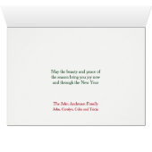 Boston Terrier Weihnachtsmannmütze Weihnachtskarte (Innenansicht Horizontal (Unten))