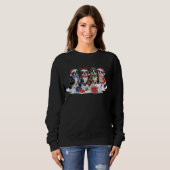 Boston Terrier Weihnachtsmannmütze will Weihnachte Sweatshirt (Vorne ganz)