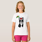 Boston-Terrier-WeihnachtsT-Shirt T-Shirt (Vorne ganz)