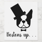 Boston Terrier Weinetiketten - Boston Terrier Part Weinetikett (Einzelnes Label)